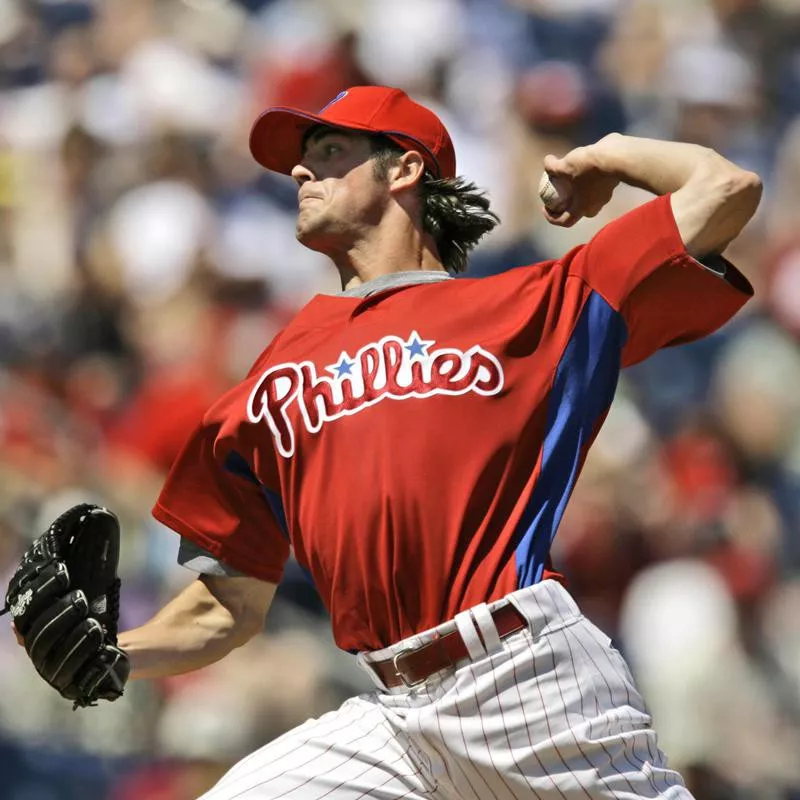 Philadelphia Phillies lefty Cole Hamels winds up