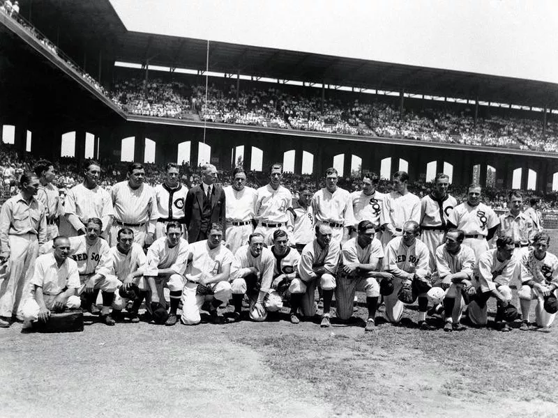 The American League team poses
