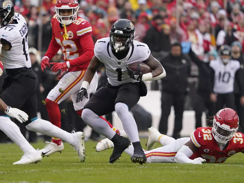 Jacksonville Jaguars running back Travis Etienne