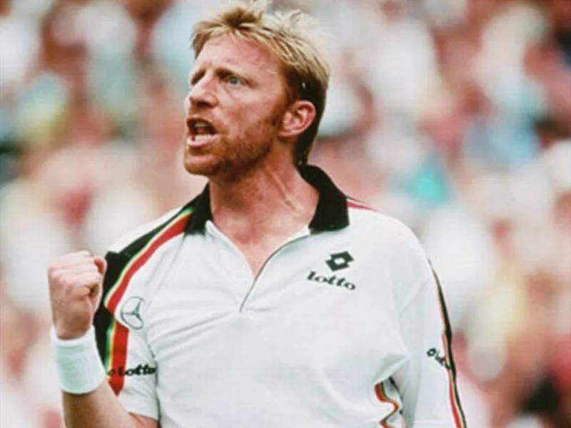 Boris Becker pumping his fist