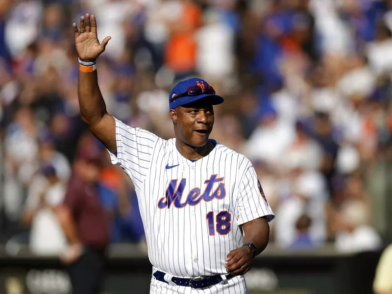 Former New York Mets' Darryl Strawberry during Old-Timers' Day ceremony